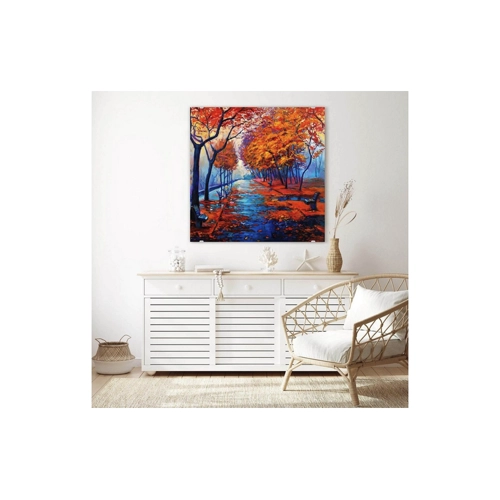 Bild von Primedeco Glasbild Herbstblätter im Wald – Elegante Wanddekoration für Ihr Zuhause