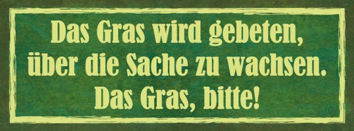 Bild von vianmo Holzschild 10x27 cm Gras wird gebeten zu wachsen Deko Geschenk Holz Schild