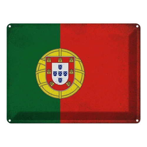 Bild von vianmo Blechschild Portugal Flag 30x40 cm - Dekoration für jeden Anlass