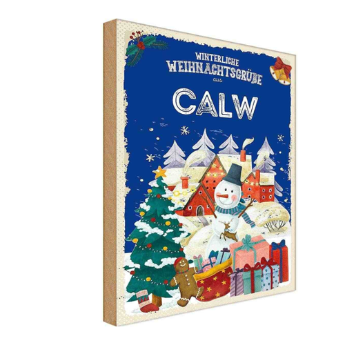 Bild von Holzschild 20x30 cm - Weihnachtsgrüße CALWFest