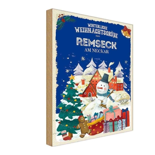 Bild von vianmo Holzschild 20x30 cm Weihnachtsgrüße Remseck Am Neckar