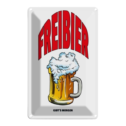 Bild von vianmo Blechschild 12x18cm Alkohol Freibier