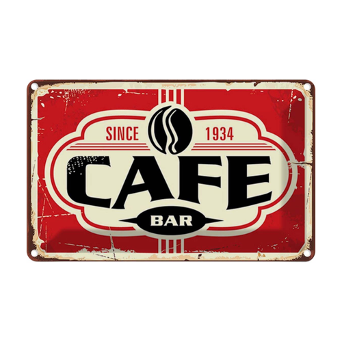 Bild von Blechschild mit dem Motiv 'Cafe bar Kaffee since 1934'