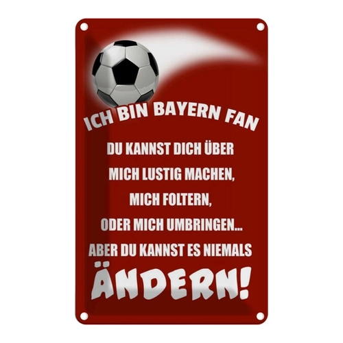 Bild von Blechschild "Ich Bin Bayern Fan" - Dekoration für Fans