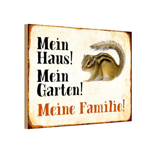 Bild von Holzschild mit Eichhörnchen-Motiv für kreative Dekoration