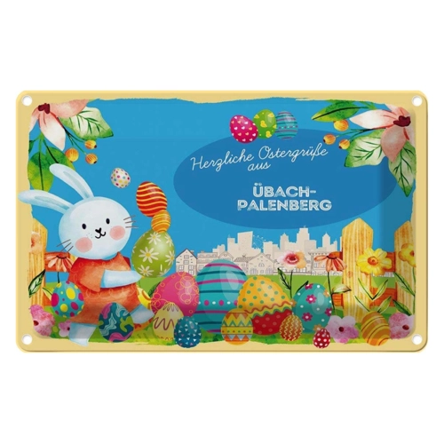 Bild von vianmo Blechschild 30x20 cm Ostergrüße Übach-Palenberg Deko Geschenk Metall Schild
