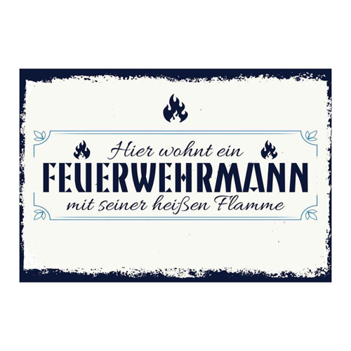 Bild von Holzschild Hier Wohnt Ein Feuerwehrmann – Ein Blickfang für jede Wand