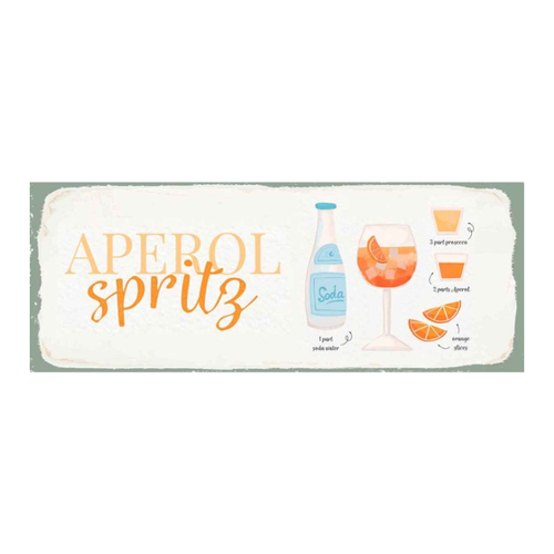 Bild von Holzschild 27x10 cm - Aperol Spritz Cocktail Recipe