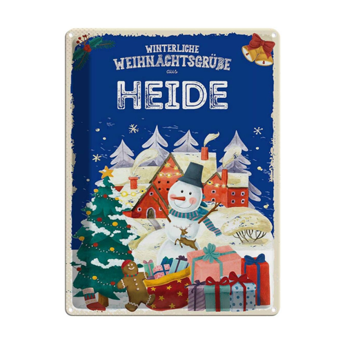 Bild von Blechschild 30x40 cm - Weihnachtsgrüße aus Heide