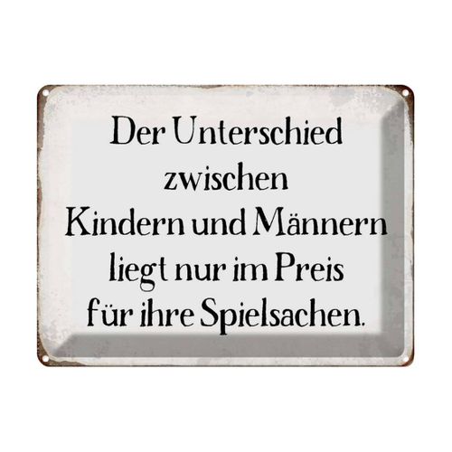Bild von Blechschild 30x40 cm - Unterschied Kinder Männer