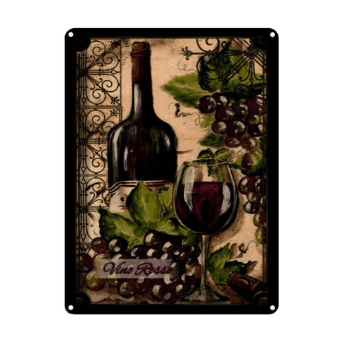 Bild von Blechschild 30x40 cm - Stillleben Vino Rosso Rotwein