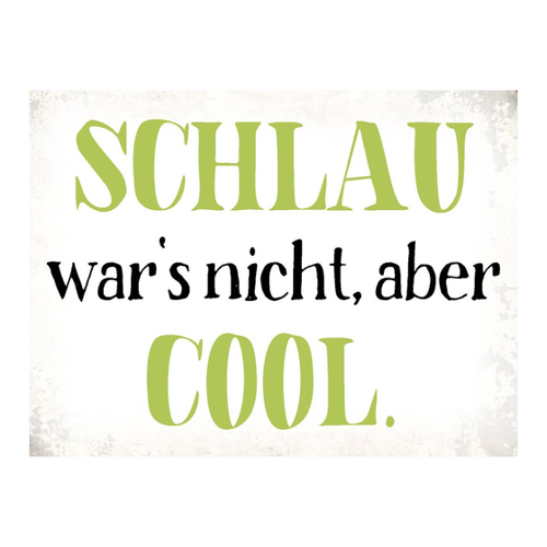 Bild von Holzschild 30x40 cm - Schlau War`S Nicht Aber Cool