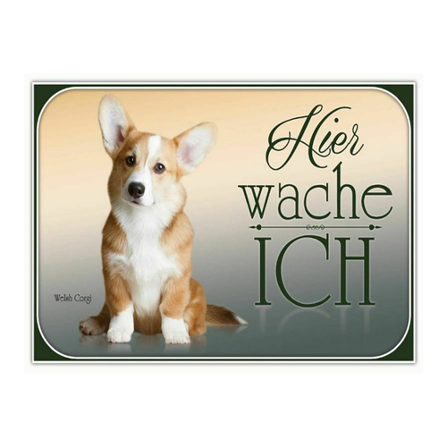 Bild von Holzschild 30x40 cm - Hund Chihuahua Hier Wache Ich
