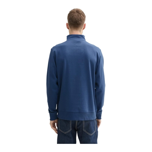 Bild von TOM TAILOR Herren Troyer Sweatshirt mit Logo-Print - Dusty Mint Blue, XXL