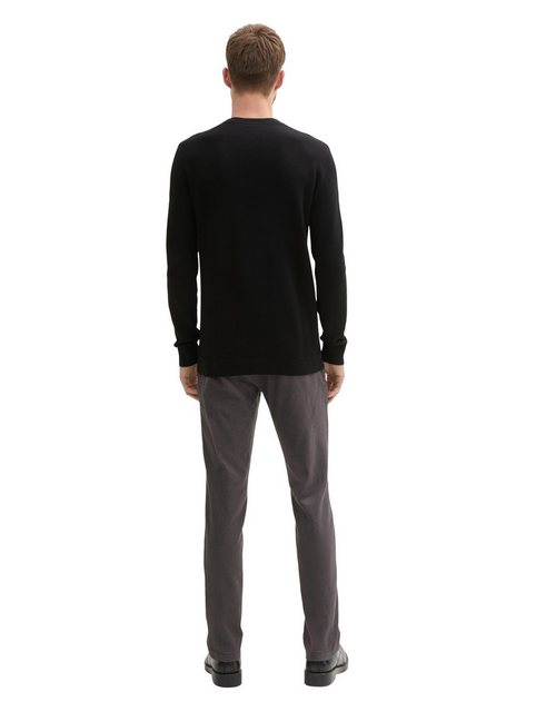 Bild von TOM TAILOR Herren Slim Fit Chino Hose aus Stretch Piqué mit Gürtel, 36160 - Grey Black Zig Zag Structure, 30/32