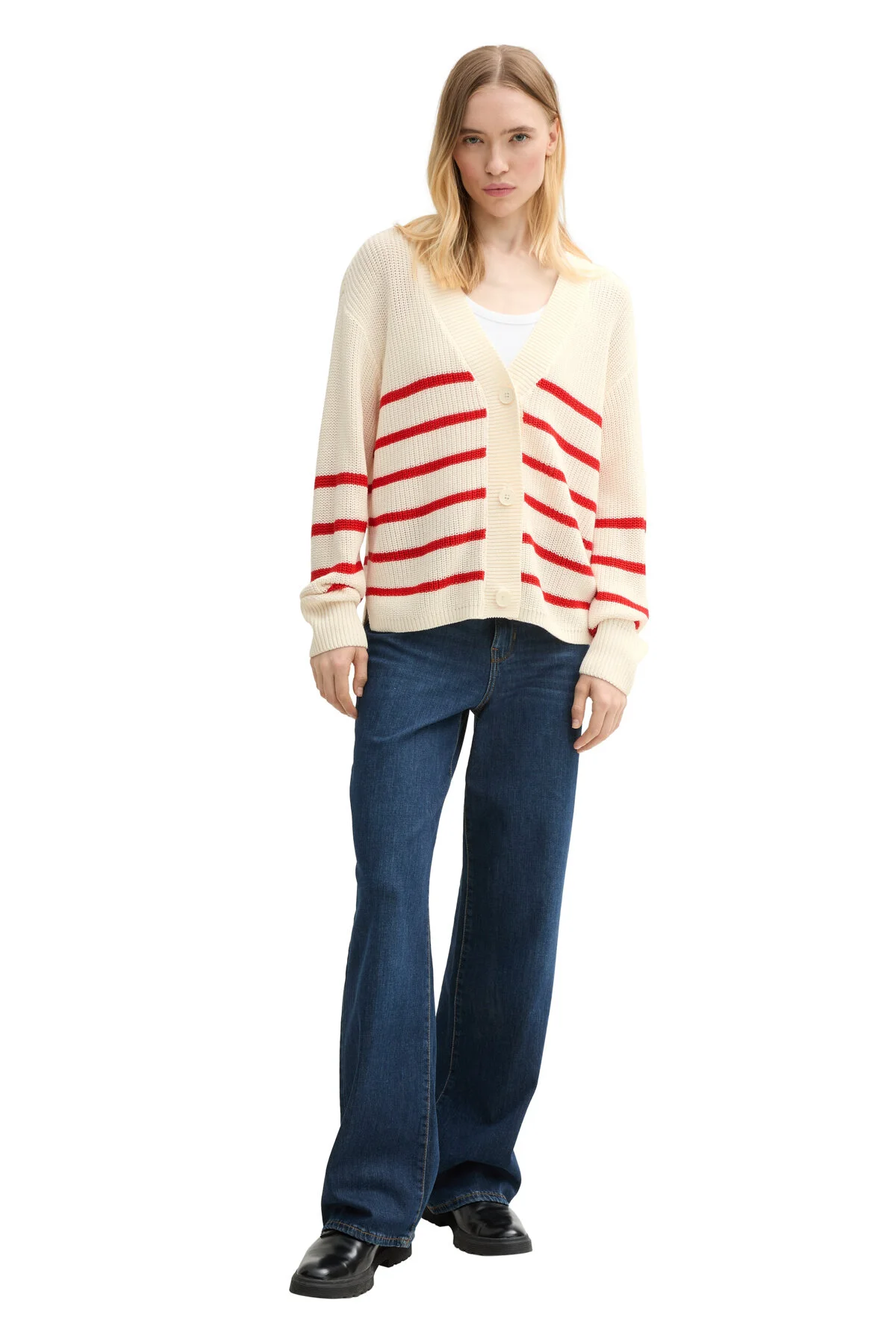 Bild von Tom Tailor Denim Pullover Weiß Figurbetont für Damen - XL