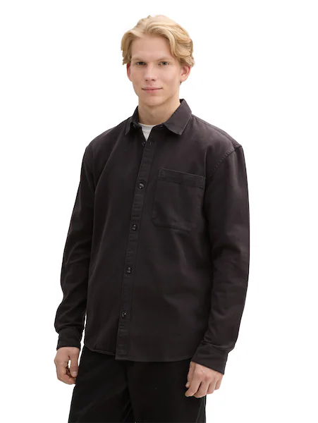 Bild von TOM TAILOR Freizeithemd, Comfort Fit, Langarm, Kent-Kragen, für Herren, grau, M