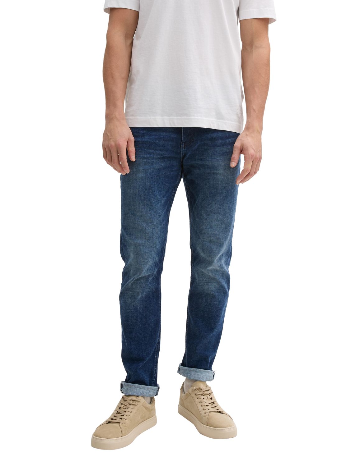 Bild von Tom Tailor Herren Jeans JOSH - Regular Slim Fit - Blau - Used Dark Stone Blue Denim