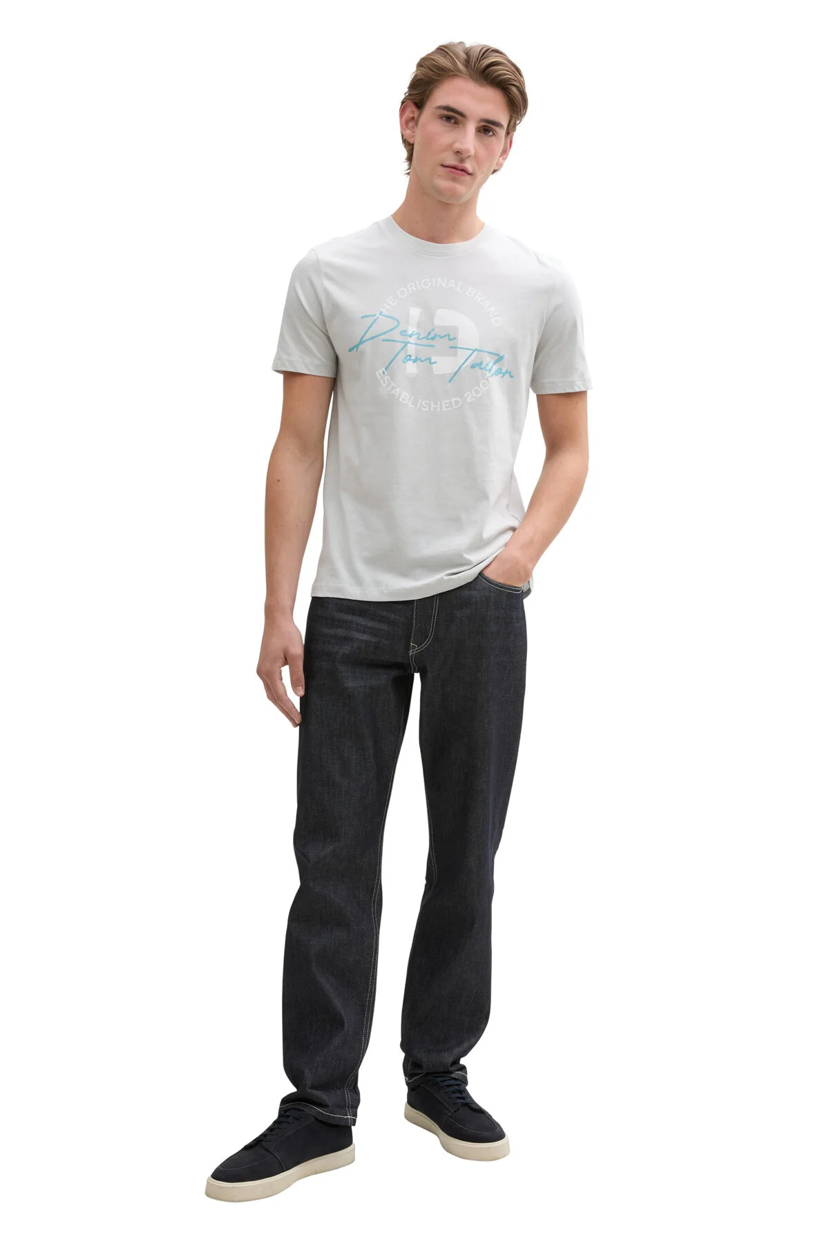 Bild von Tom Tailor Denim Chalk Grey T-shirt Für Männer für Herren - S