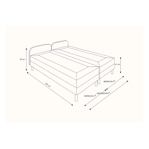 Bild von 99rooms Ares Boxspringbett 90x200 cm Velours MANILA Gelb