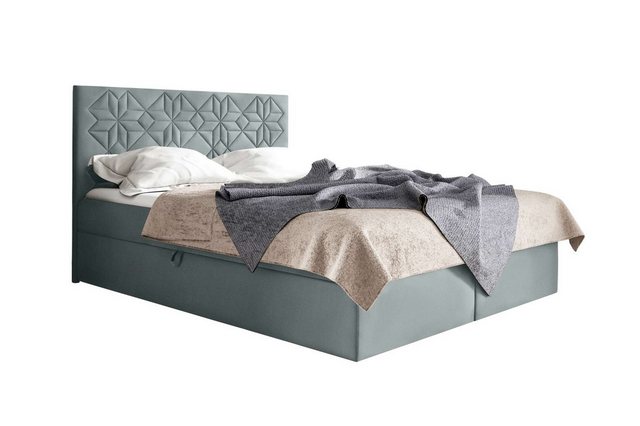 Bild von 99rooms Boxspringbett Montana (Schlafzimmerbett, Bett), 120/140/160/180/200x200, Bonellfederkern Matratze, Topper, Bettkasten