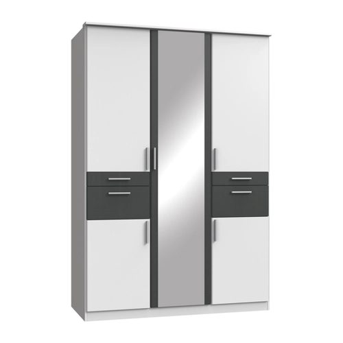 Bild von Modernes Drehtürenschrank-Design in Weiß und Graphit