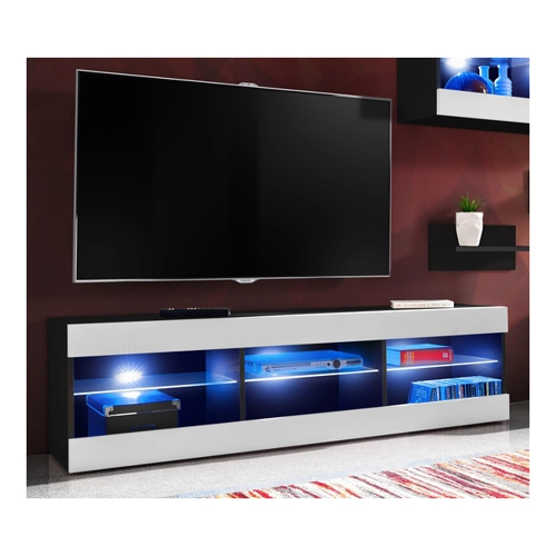 Bild von 99rooms Azara Lowboard Schwarz Weiß ohne LED-Beleuchtung