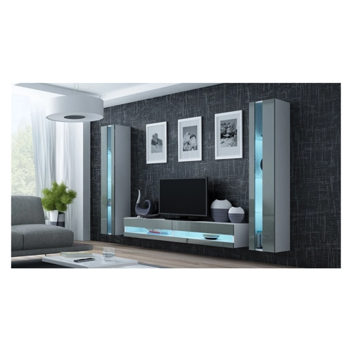 Bild von Moderne Wohnwand von 99rooms – Vago New III in Weiß und Grau