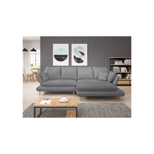 Bild von 99rooms Harper Ecksofa Strukturstoff CHESTER Grau Rechts ohne Schlaffunktion