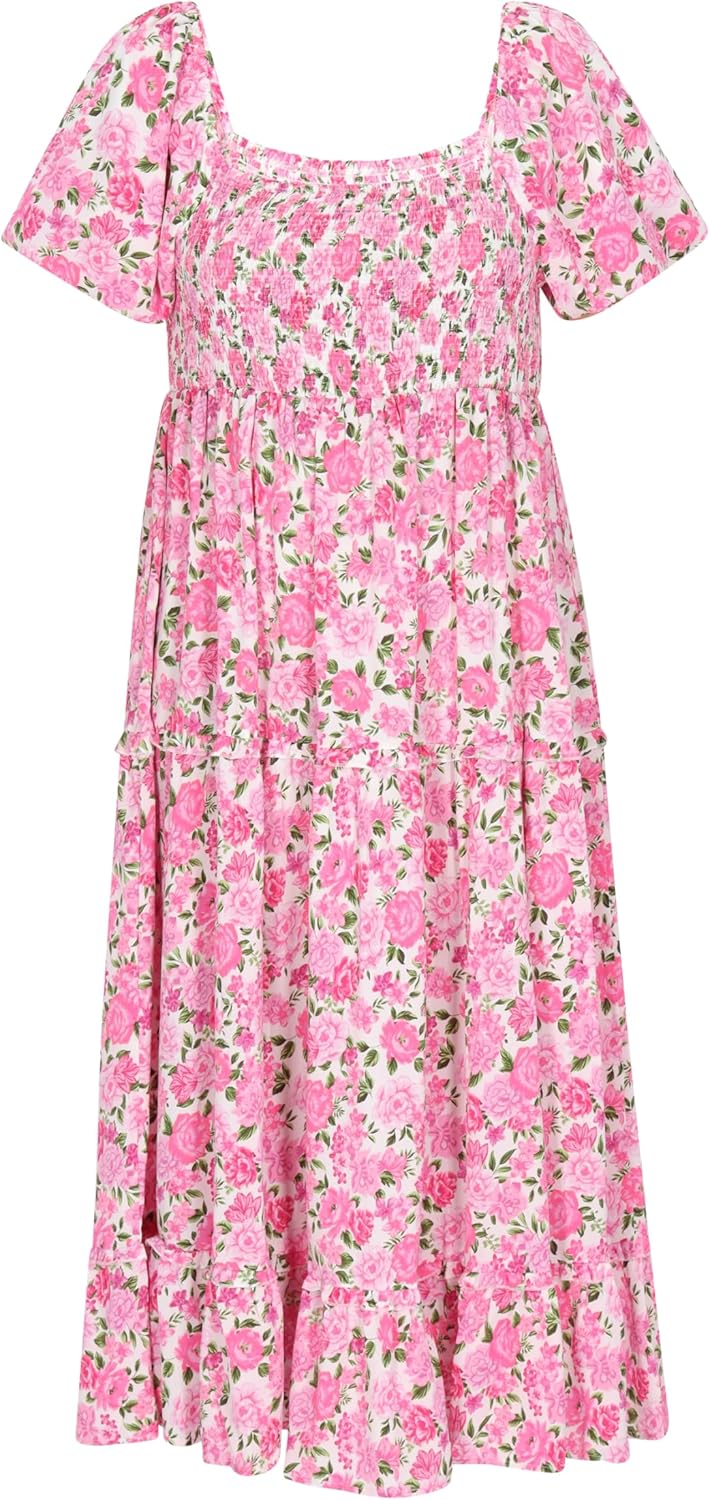 Bild von faina Damen Plus Size Kleid, Rosa, XL
