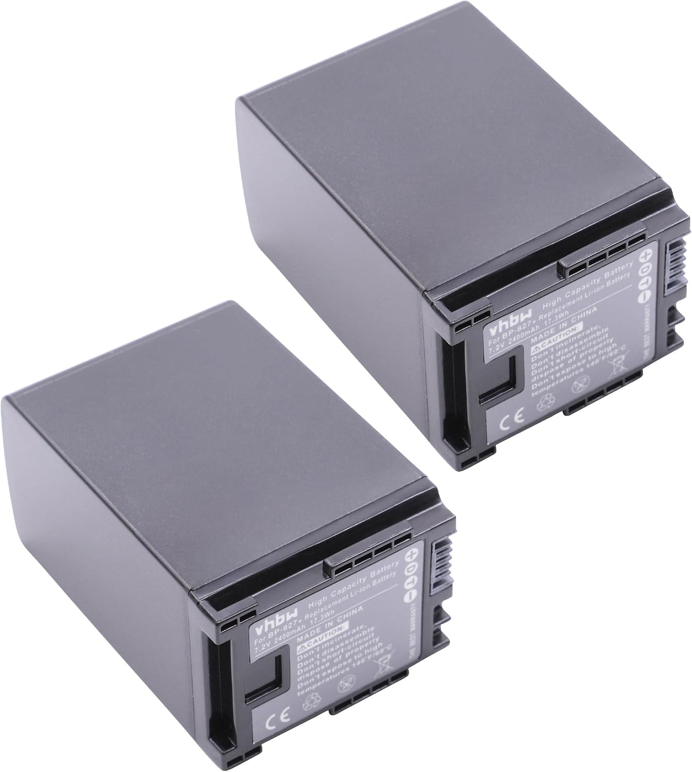 Bild von vhbw 2X Akku kompatibel mit Canon FS200, FS21, FS22, FS30, FS20, FS300 Videokamera Camcorder (2400 mAh, 7,2 V, Li-Ion) + Infochip - Ersatz für BP-827, 2740B002