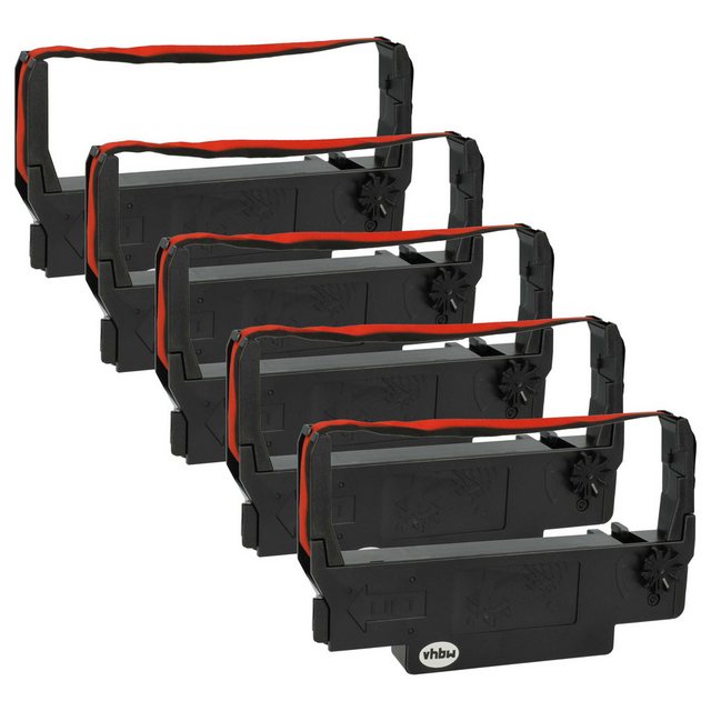 Bild von Vhbw - 5x Farbband Schriftband kompatibel mit g + k Datensysteme srp 275 ag Nadeldrucker, Bondrucker - Schwarz, Rot
