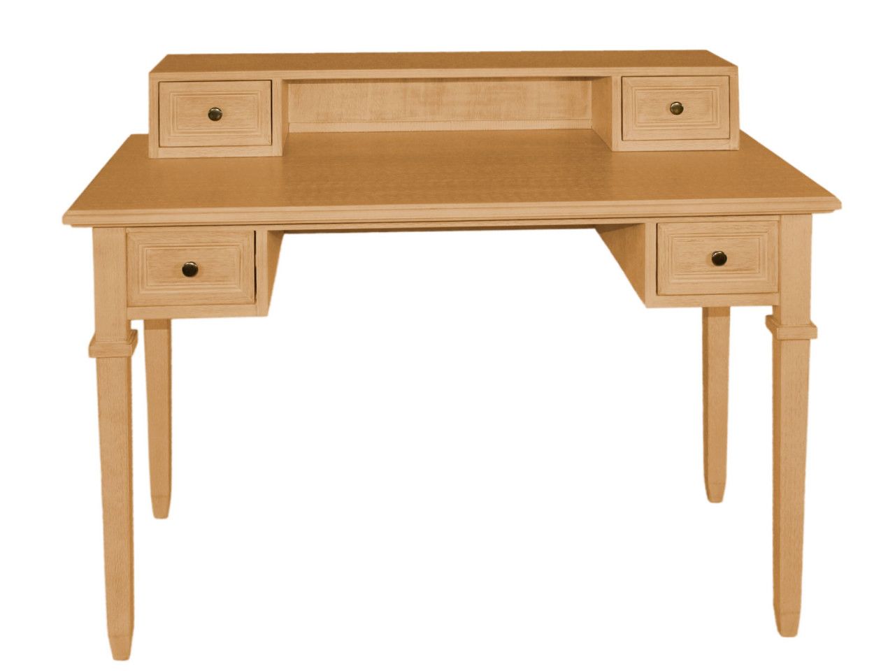 Bild von Schreibtisch mit Aufsatz Duett B 120 H 91 cm 4 Schubkästen Pinie massiv Pinie karamell