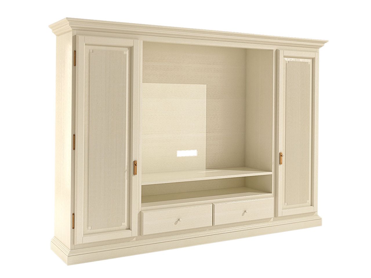 Bild von TV Hochanrichte TV Schrank Duett B 243 H 156 cm 2 Türen 2 Schubladen Duett Pinie massiv Pinie lipizano
