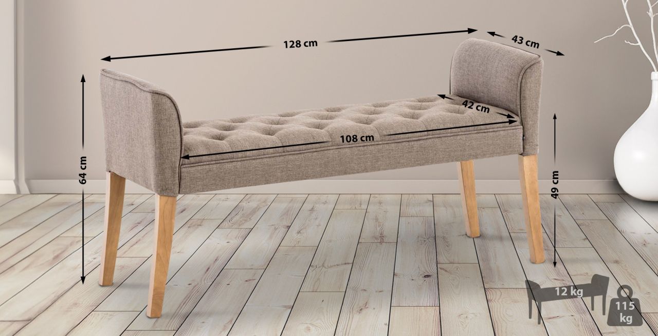 Bild von Chaiselongue Cleopatra, antik-hell taupe
