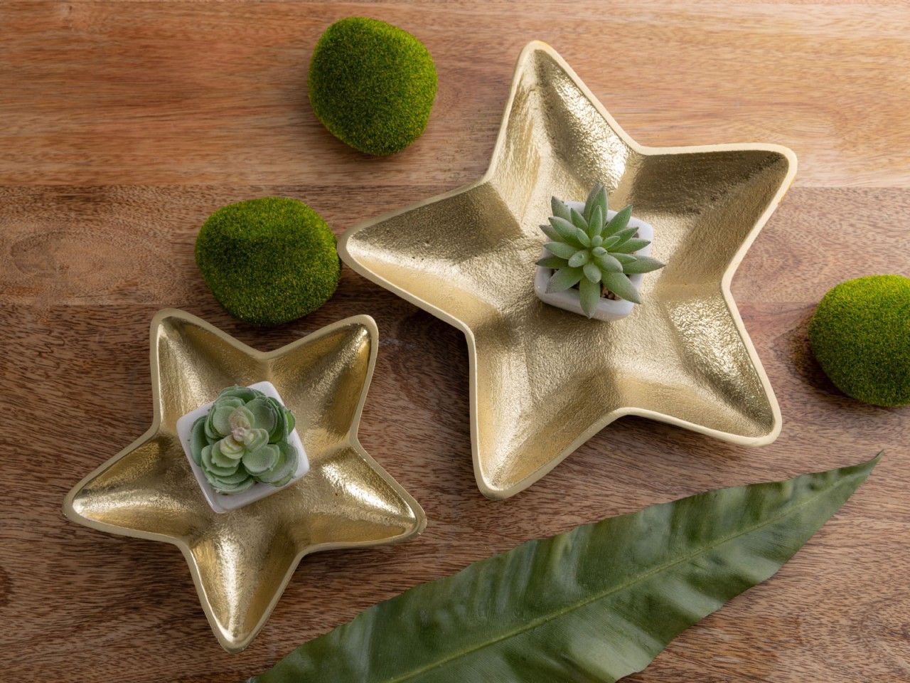Bild von Dekoschalen Stern 2er Set Starlight gold o. silber Weihnachtsdeko Aluminium gold