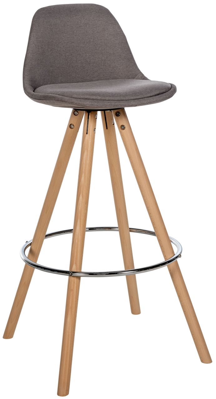 Bild von Barhocker Corbin Stoff Rund natura taupe