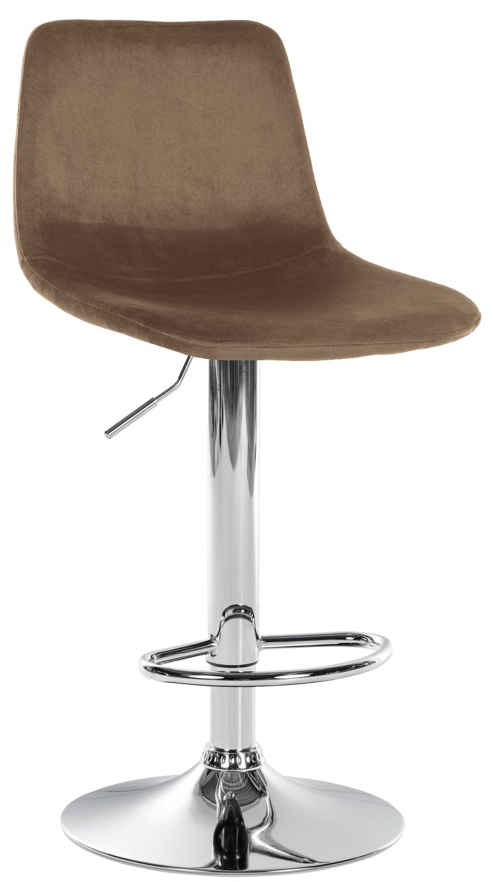 Bild von Barhocker Divo Samt Chrom braun