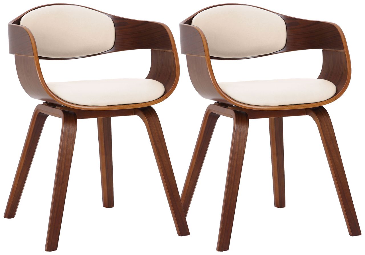 Bild von 2er Set Stühle Kingston Kunstleder walnuss/creme