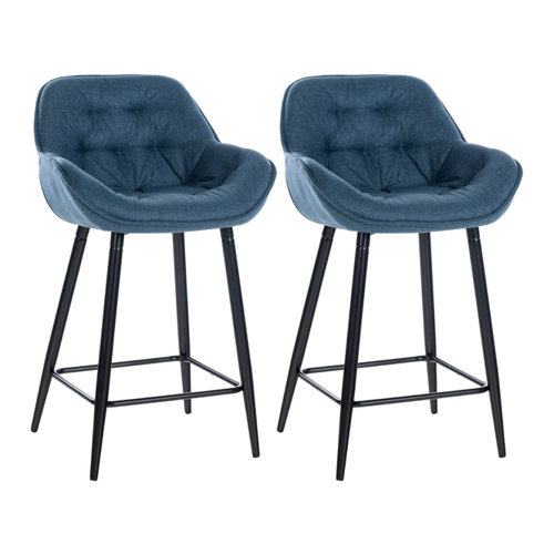 Bild von 2er Set Barhocker Gibson Stoff blau von CLP