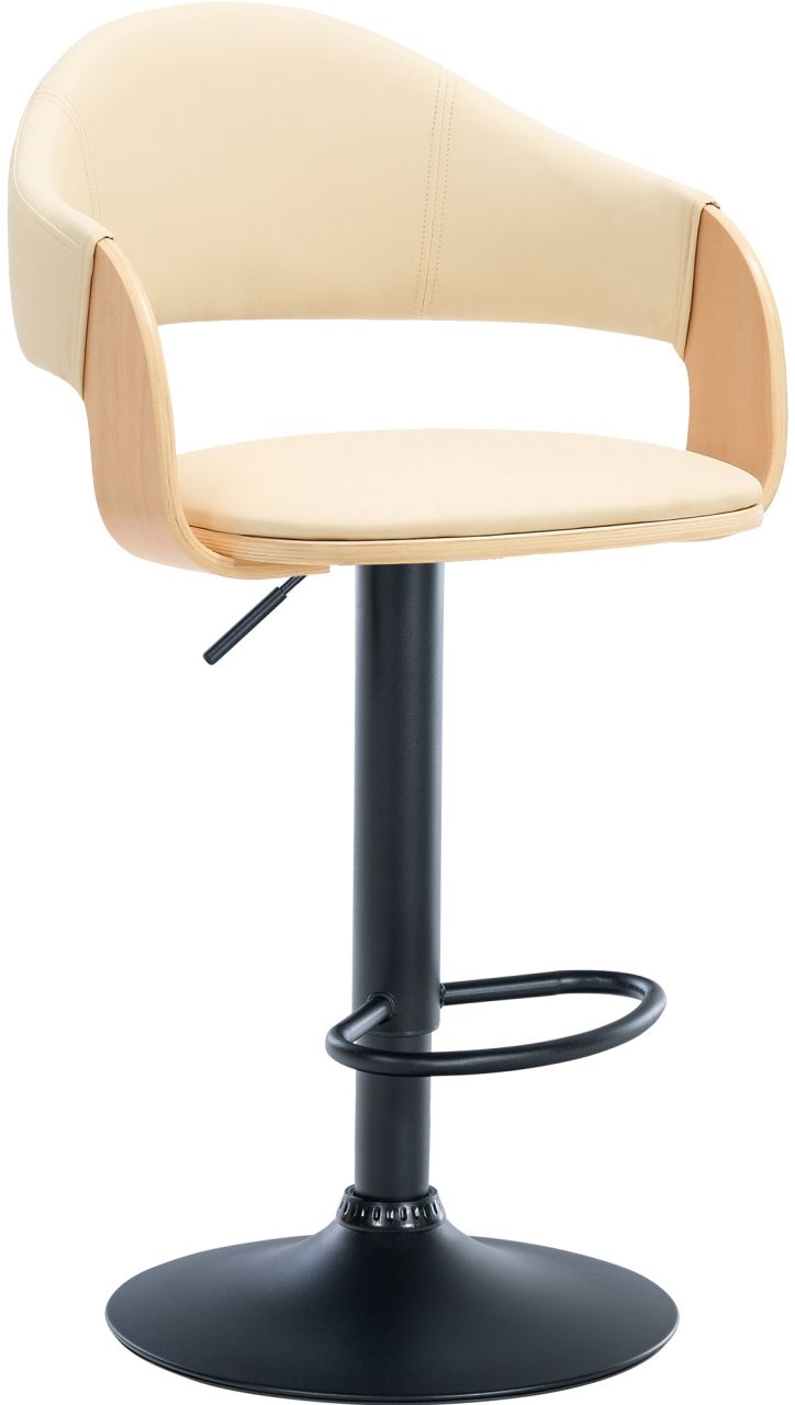 Bild von Barhocker Nilse Kunstleder schwarz natura/creme