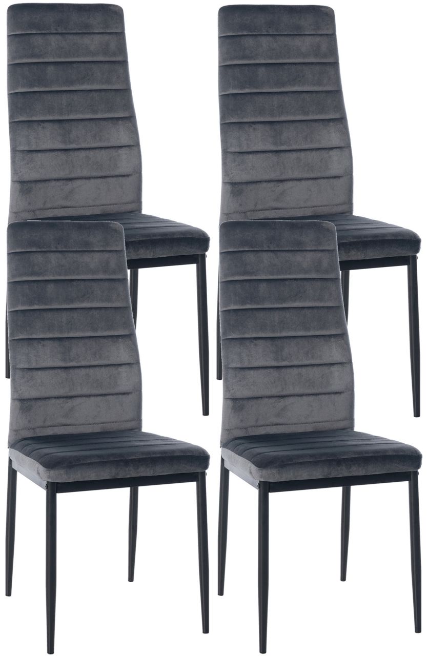 Bild von 4er Set Esszimmerstühle Mayfair Samt grau