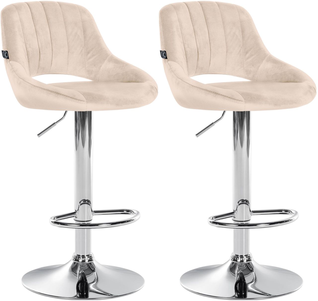 Bild von 2er Set Barhocker Milet Samt C creme