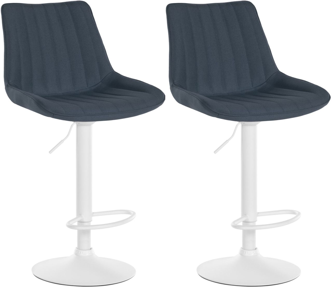 Bild von 2er Set Barhocker Toni Stoff weiß dunkelgrau
