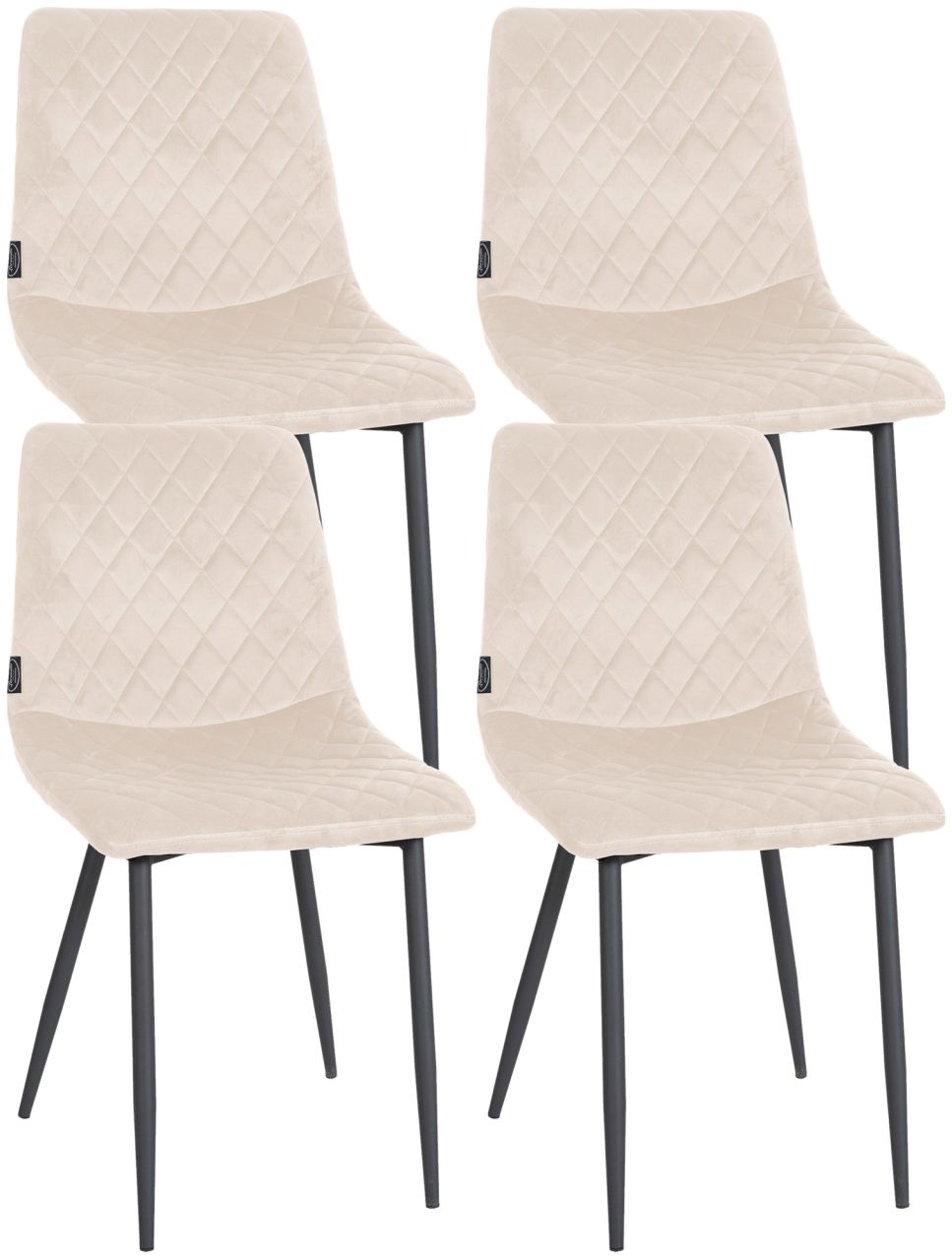 Bild von 4er Set Stühle Telde Samt creme