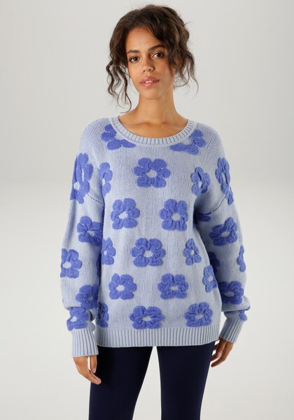 Bild von Aniston CASUAL Strickpullover, mit aufgestrickten Blüten