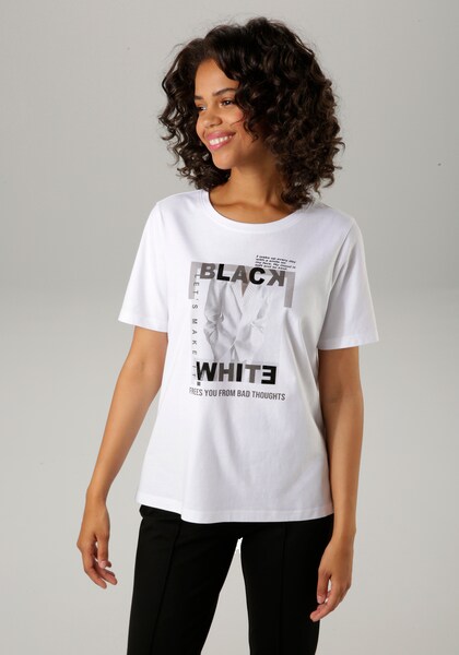 Bild von Aniston CASUAL T-Shirt, mit kleinen Zierperlen im Frontdruck