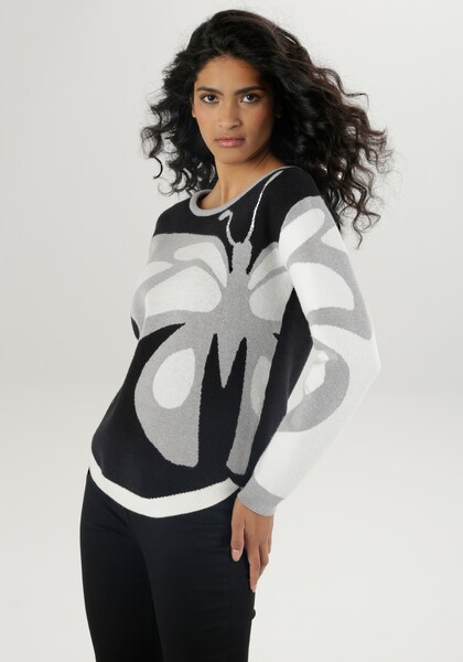 Bild von Aniston SELECTED Strickpullover, mit eingestricktem Schmetterlingsmotiv