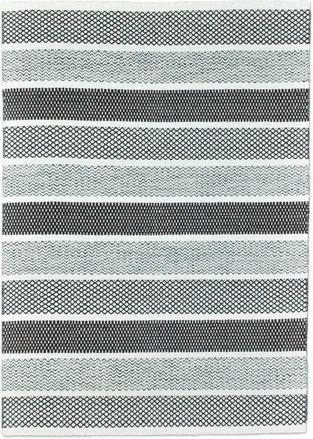 Bild von Home affaire Wollteppich "Diemlern", rechteckig, 10 mm Höhe, Handweb Teppich, reine Wolle, gestreift, modernes Design, Wohnzimmer