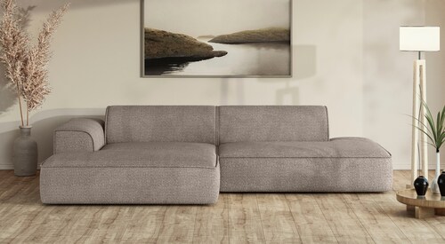 Bild von andas Ecksofa »TORSTAD«, extra große Recamiere im loungigen Stil, in Bouclé und Cord